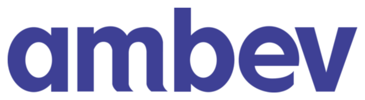 Logo da Ambev, bebidas no Brasil, empresa em prova social de palestras corporativas da Palestras 360